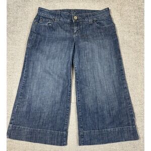 Y2K Level 99 Jeans Womens 32 34x20.5 Blue Cropped Wide Leg Gaucho Read